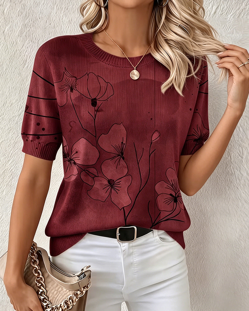 Svea - Jersey de Manga Corta Con Estampado Floral