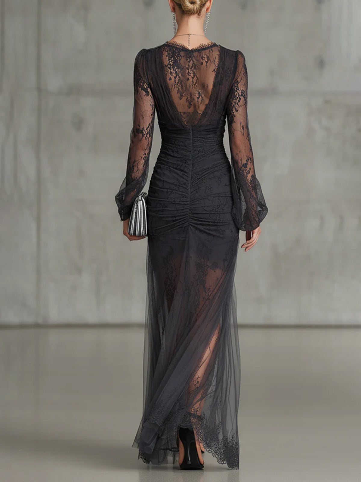 Laena | Vestido Largo de Encaje con Escote V