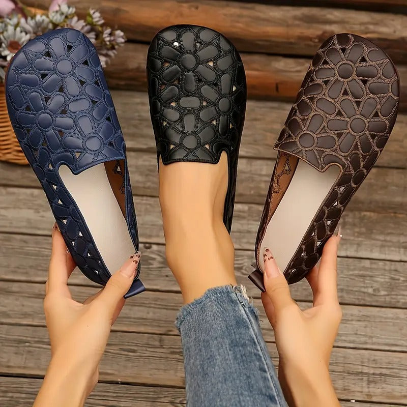 Veronica | Zapatos Planos Calados con Diseño Floral