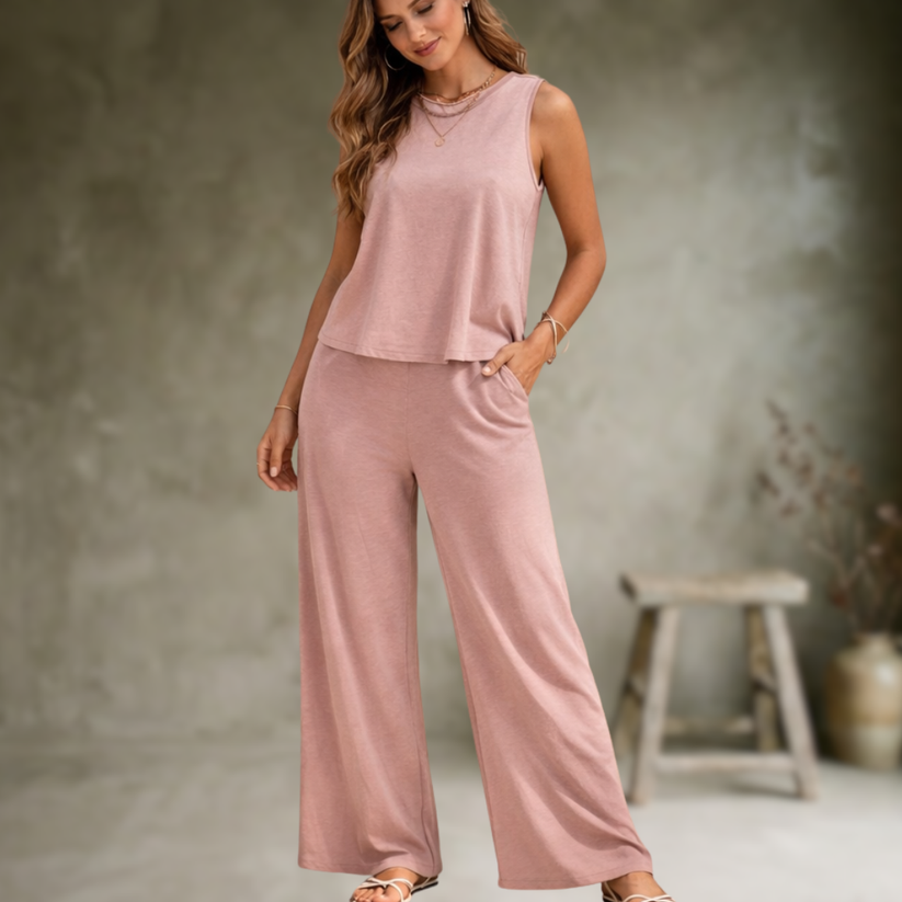 Alizeh | Conjunto De Ropa De Estar Por Casa Sin Mangas Y De Corte Ancho