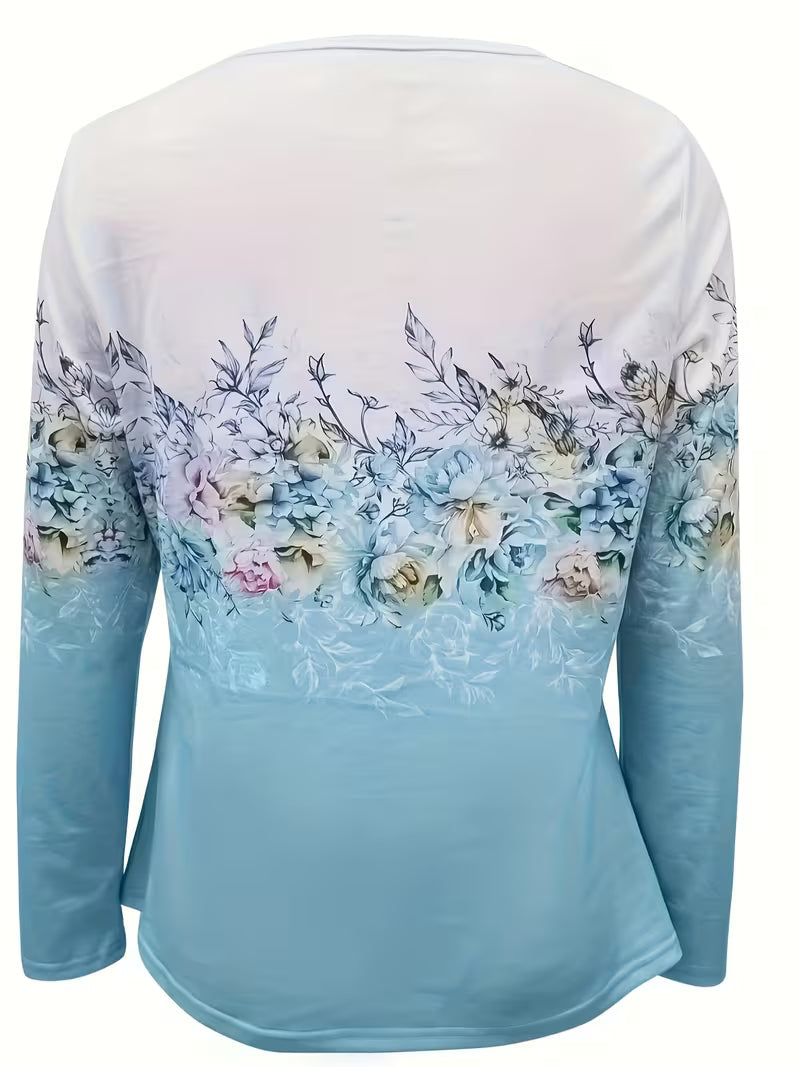 Saskette | Top Floral con Cuello de Cremallera