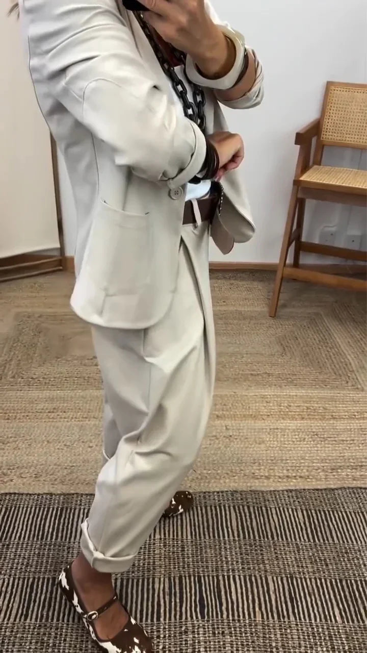 Nilija - Conjunto De Chaqueta y Pantalón De Corte Holgado