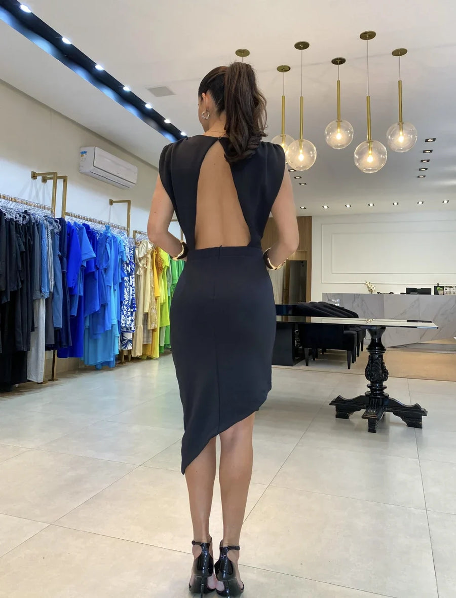 Meelia | Vestido Midi Asimétrico Sin Mangas