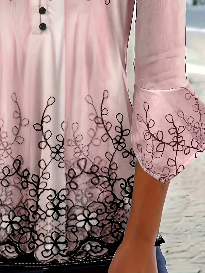 Mesley | Blusa De Cuello Redondo Con Estampado Floral Y Botones