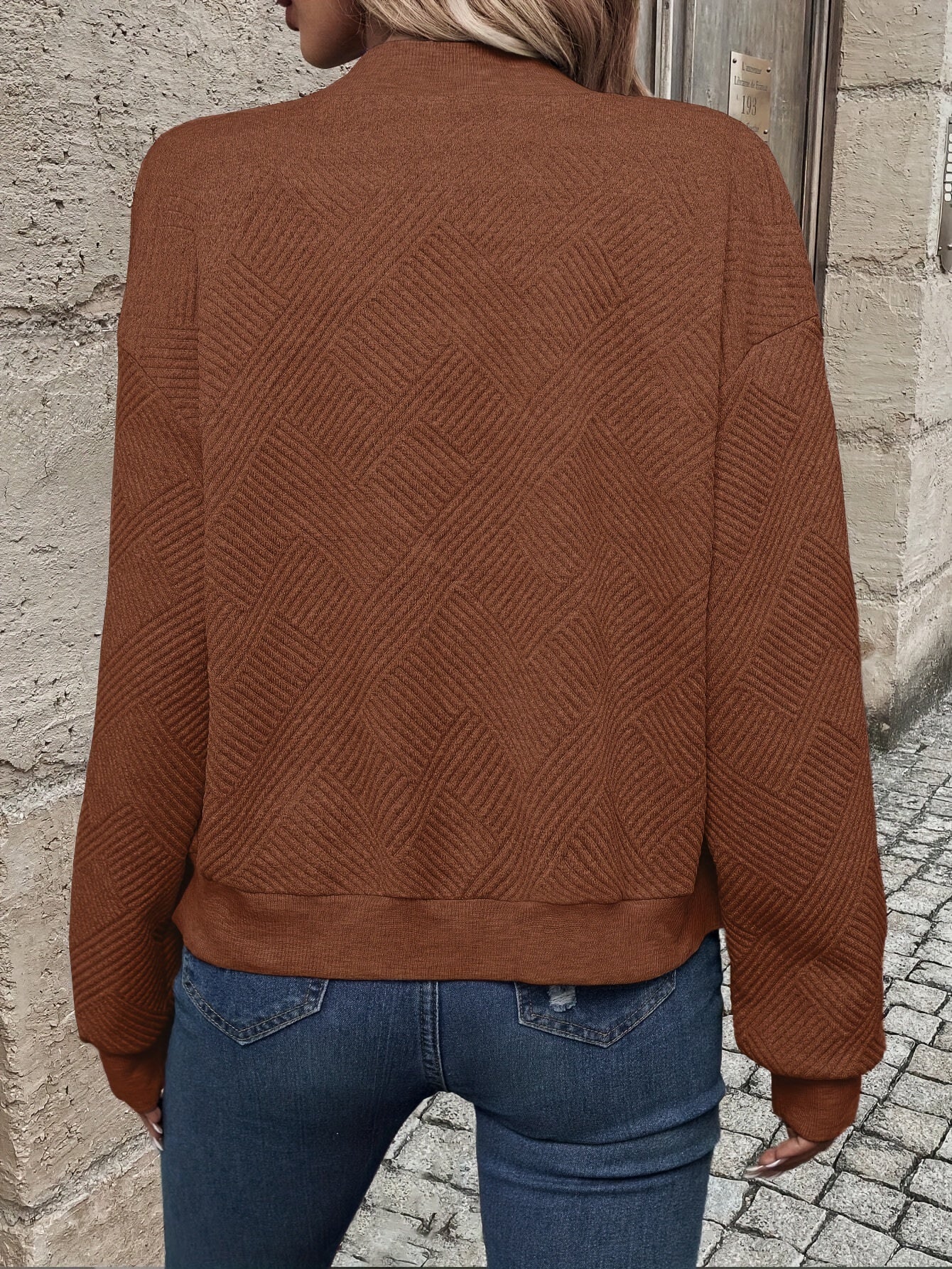 Jemma | Chaqueta Texturizada De Manga Larga Con Cremallera