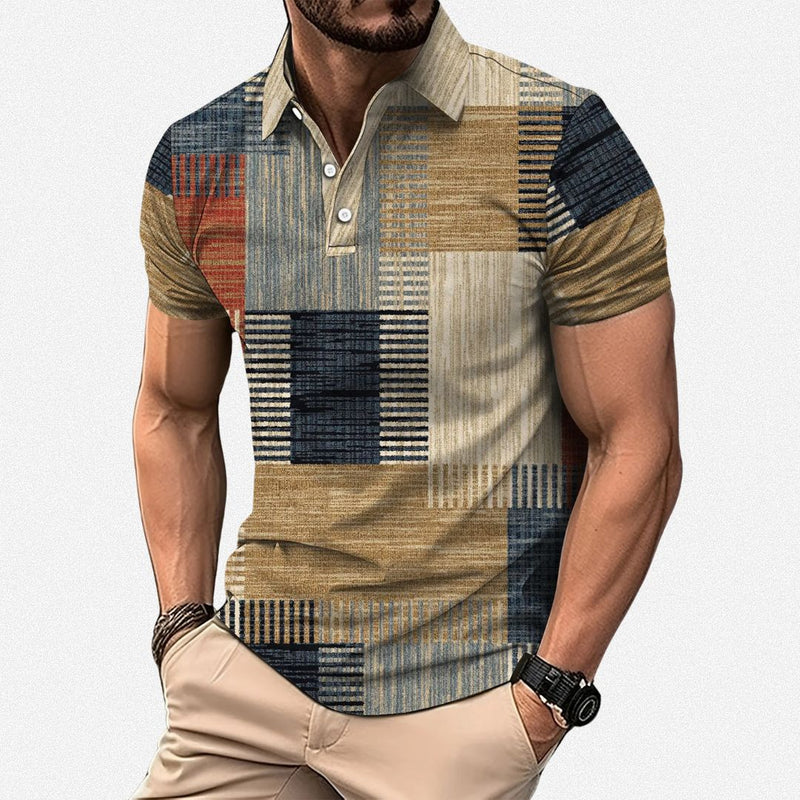 Gasan - Polo De Manga Corta Con Diseño Patchwork Multicolor