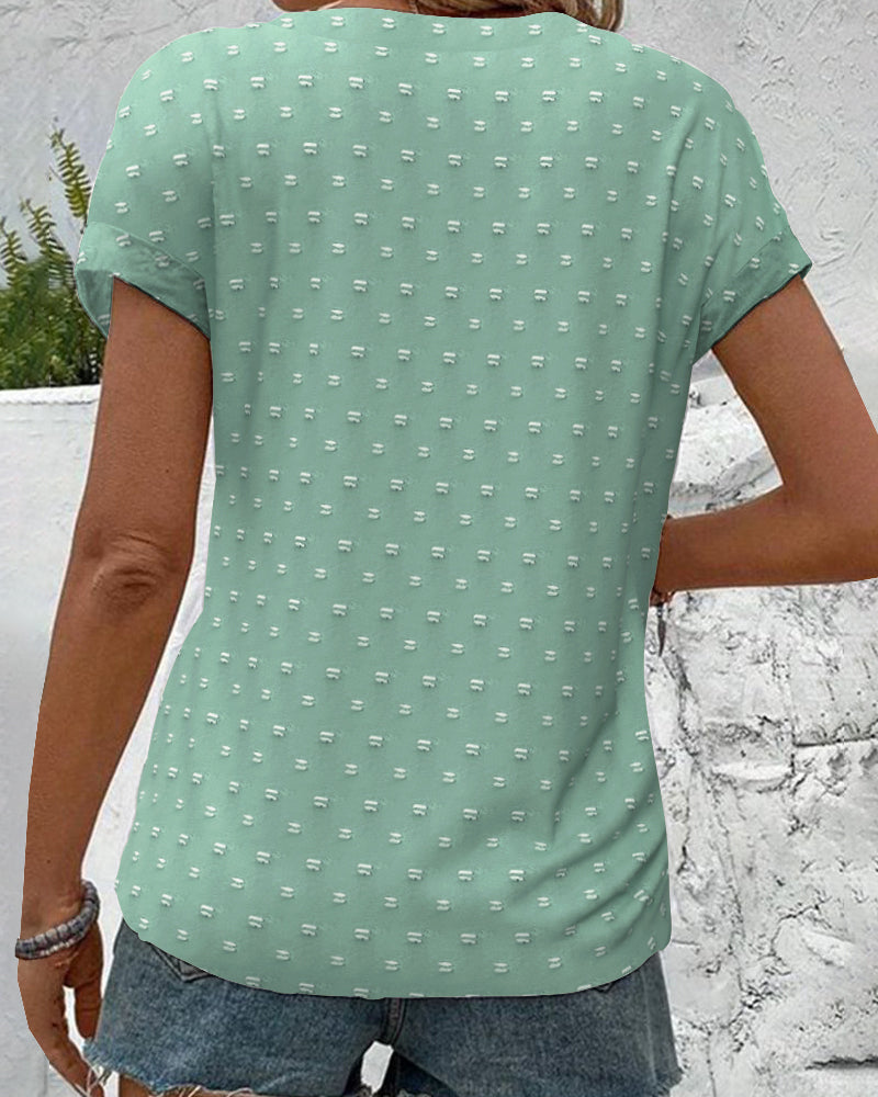 Nariya | Blusa Estampada De Manga Corta Cuello en V Y Botones en La Parte Delantera