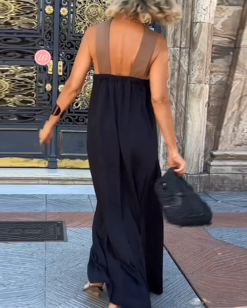 Giana | Vestido Largo con Cuello Halter Cruzado