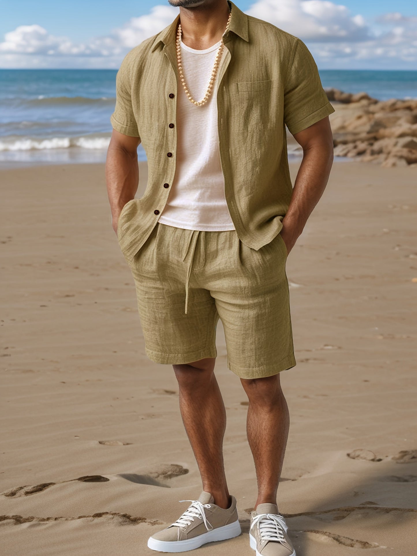 Fillon | Conjunto de Camisa de Manga Corta Con Botones y Pantalones Cortos
