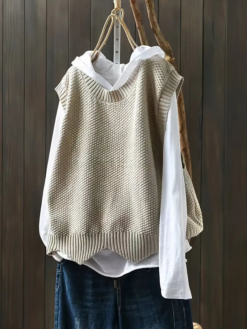 Ramona | Jersey Sin Mangas De Punto Con Cuello Redondo