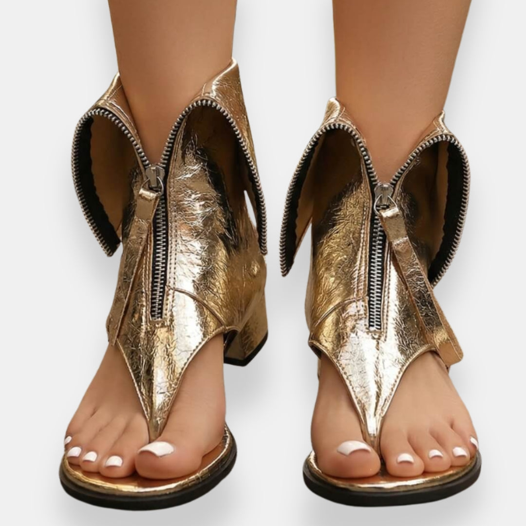 Sadiya | Sandalias de Tacón con Cremallera Frontal