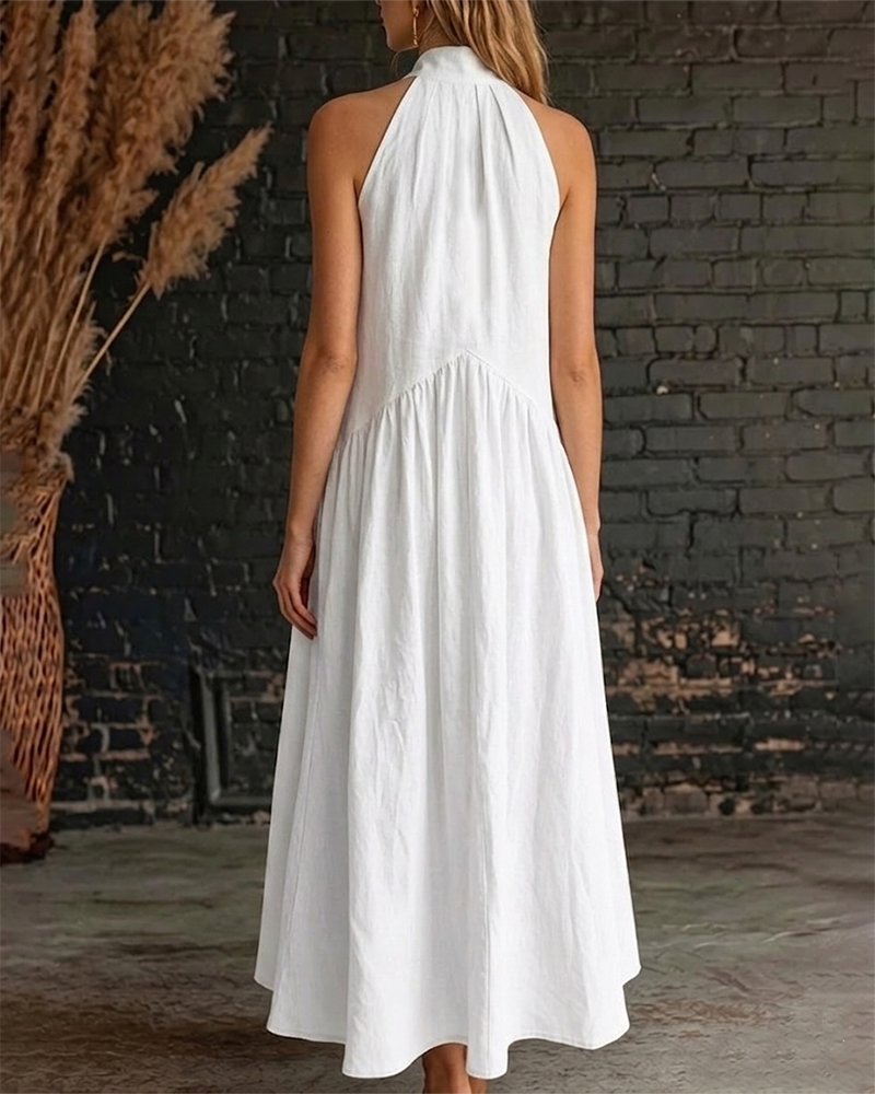Saorla | Vestido Largo sin Mangas con Cuello Halter