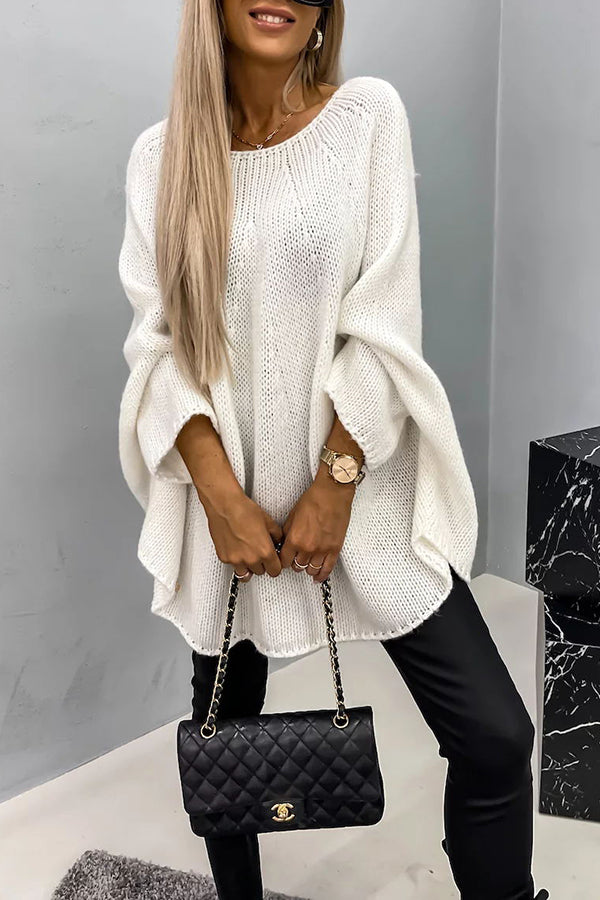 Nicoanessa | Poncho Draped con Cuello Redondo