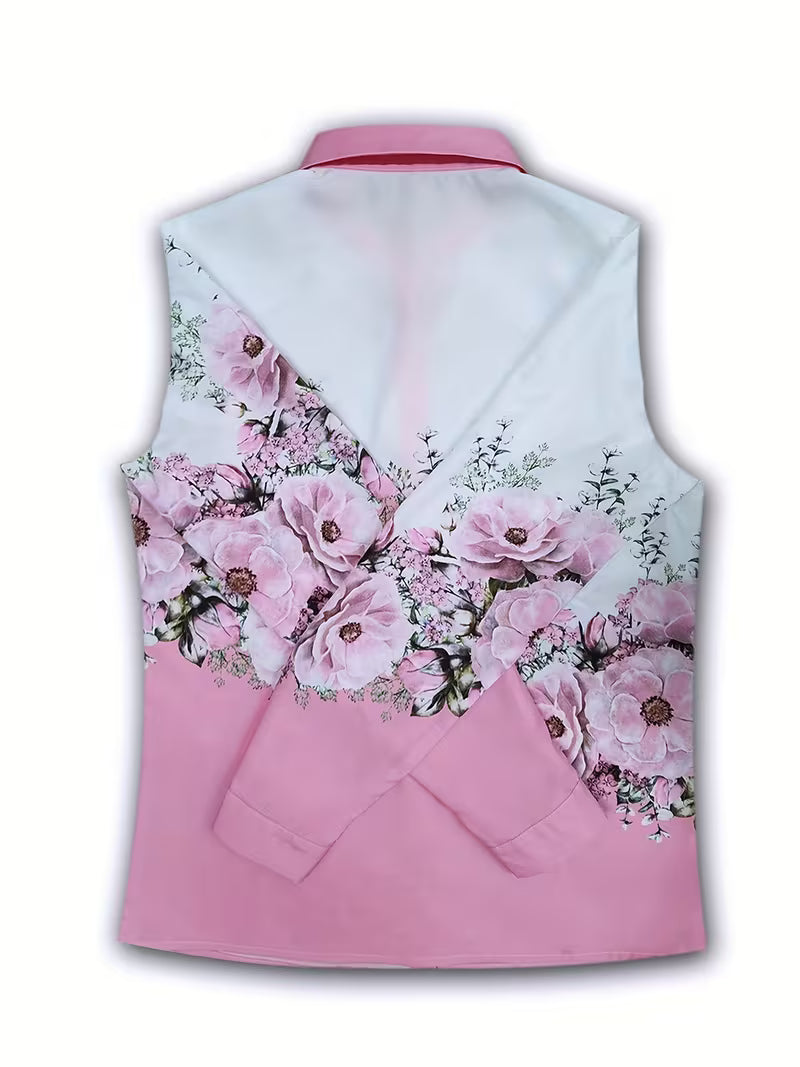 Yaleian | Blusa de manga Larga con Estampado floral y Botones