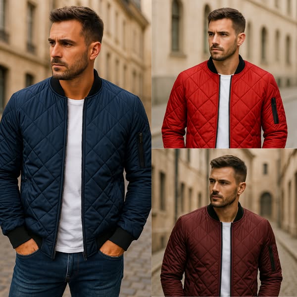 Willy | Chaqueta Bomber Acolchada con Ribetes Elásticos