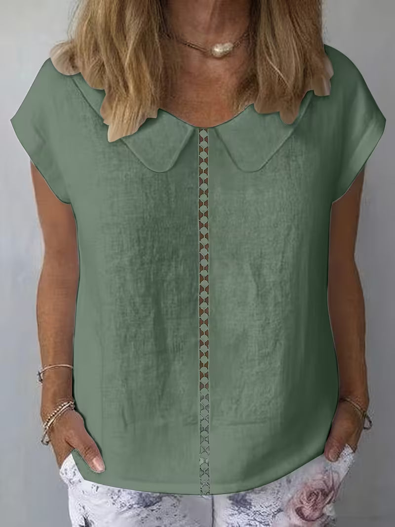 Aurelia | Blusa de Manga Corta con Corte Delantero