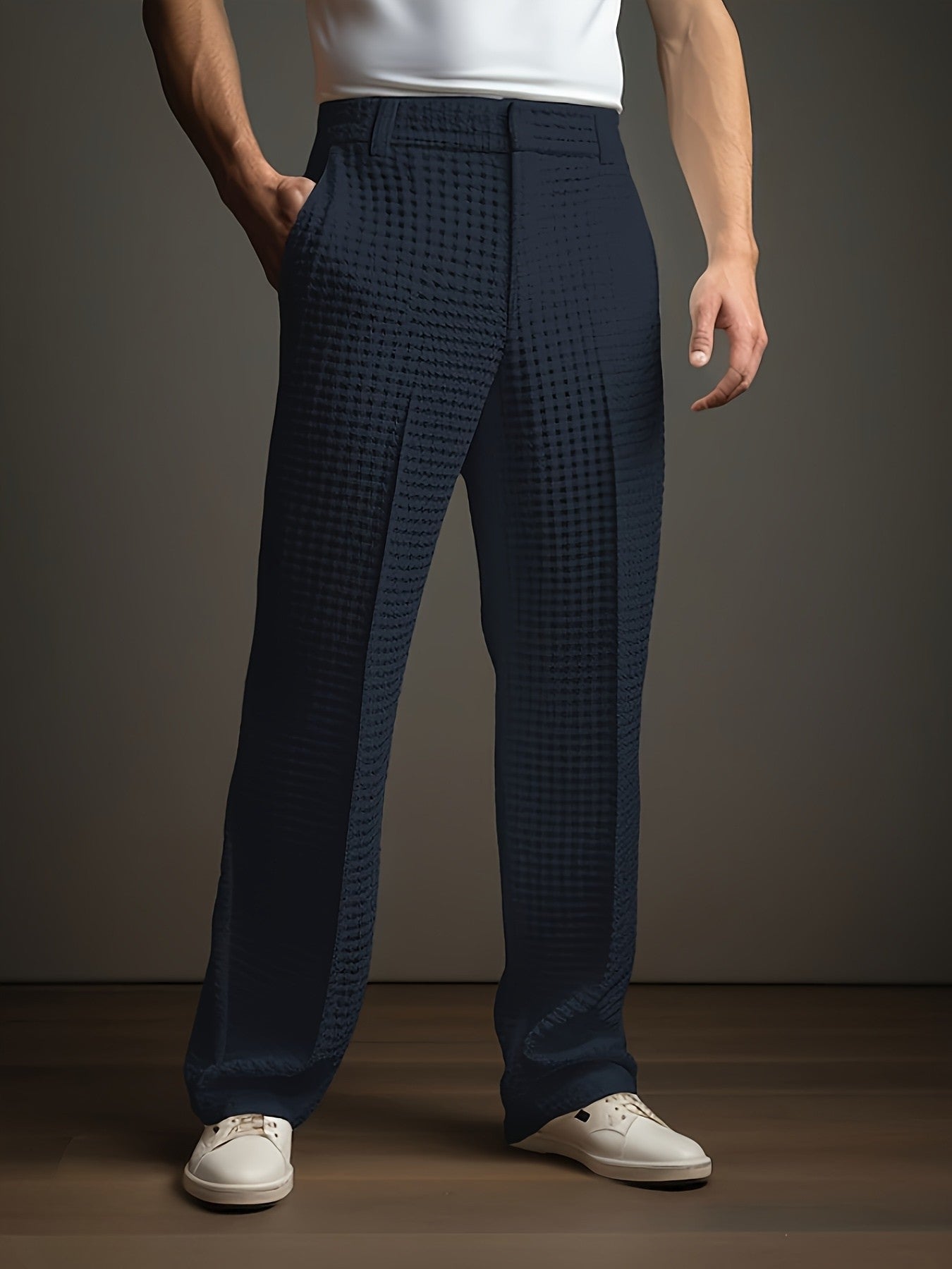 Harmen | Pantalones De Hombre De Corte Recto Con Textura