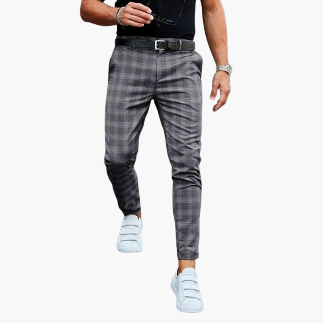 Karey - Pantalones de Corte Ajustado a Cuadros
