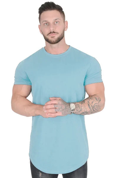 Maxwell - Camiseta de Manga Corta Con Bajo Curvo
