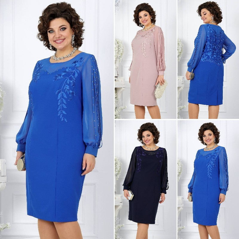 Katreen | Vestido Midi Bordado De Manga Larga
