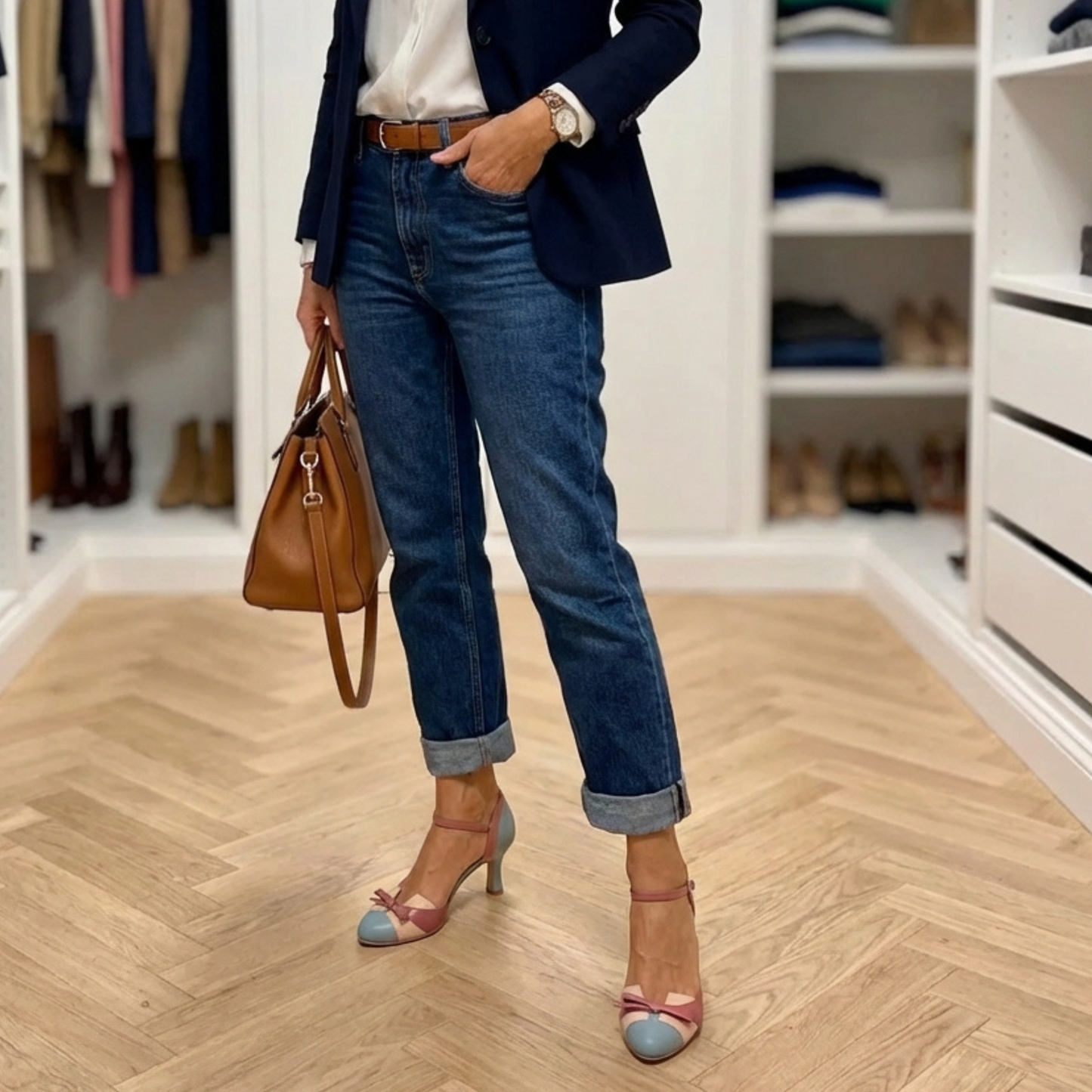 Janet | Zapatos De Tacón Con Lazo Y Bloques De Color Para Mujer
