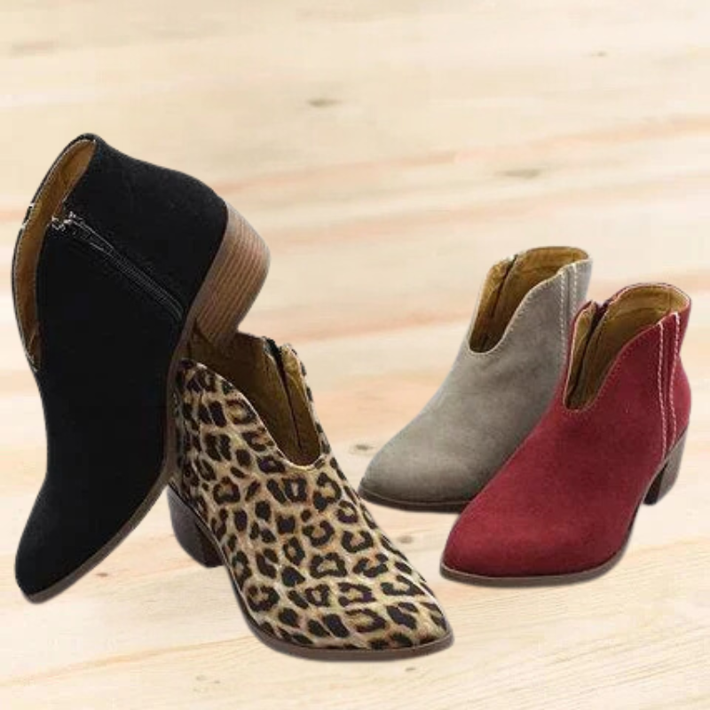 Philomena | Botines De Punta Afilada Y Tacón Grueso