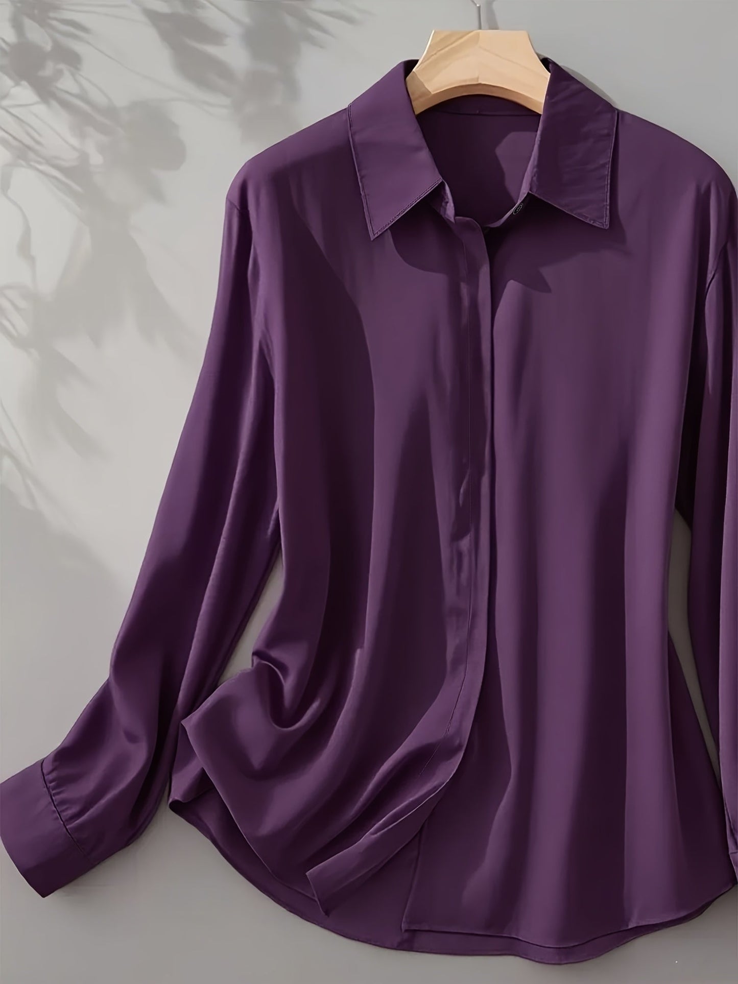 Elenochka - Blusa de Manga Larga Con Botones en la Parte Delantera