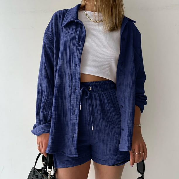 Katelyn | Conjunto Texturizado de Camisa y Shorts