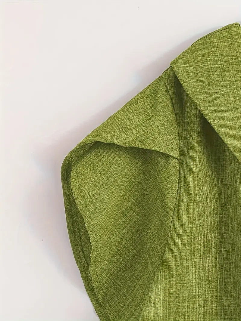 Milany - Blusa Informal De Manga Corta Con Cuello Asimétrico Y Detalle De Botones