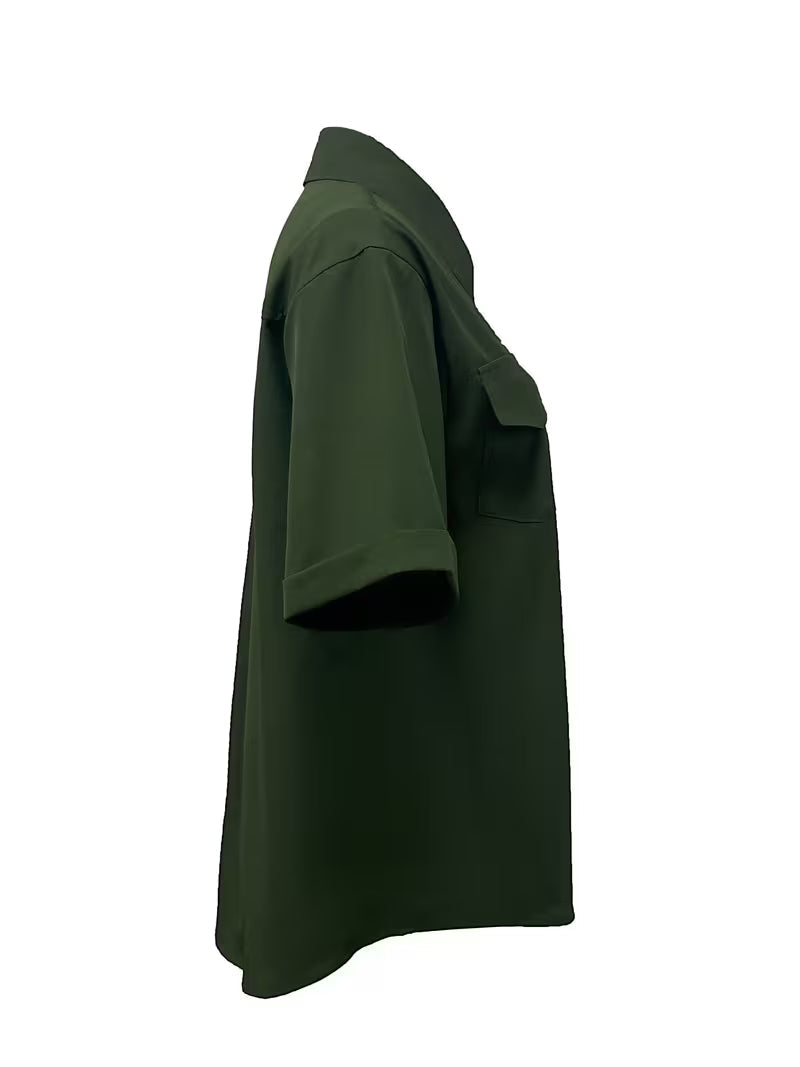 Ornilla | Blusa De Manga Corta Con Botones Y Bolsillos Delanteros