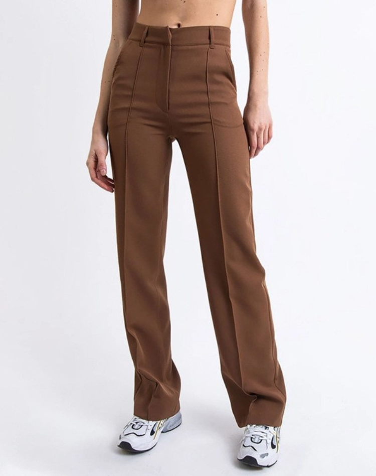 Lumazone | Pantalones de Pierna Recta de Cintura Alta