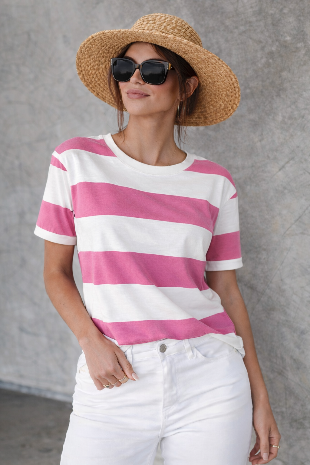 Tahima | Camiseta Casual Rayas Manga Corta