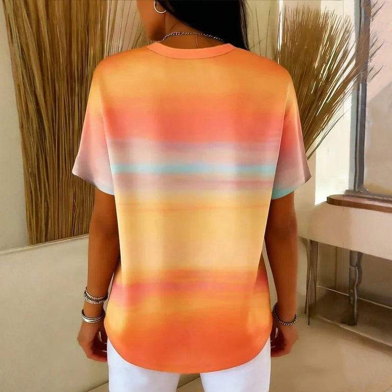 Horacio | Camiseta de Manga Corta con Degradado en Tonos Pastel