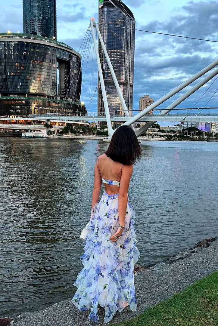 Mikayla | Vestido Maxi Floral Con Volantes