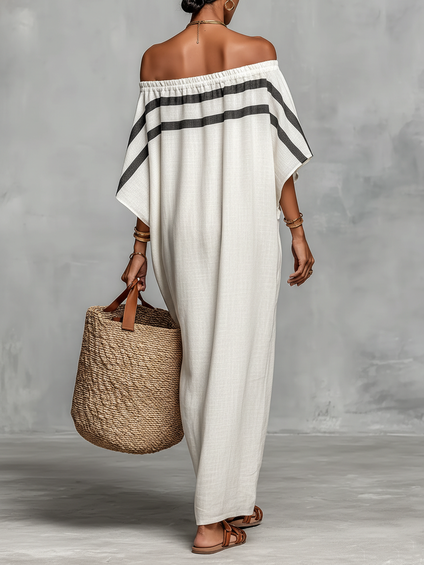 Vilina | Vestido Maxi Minimalista Hombros Descubiertos