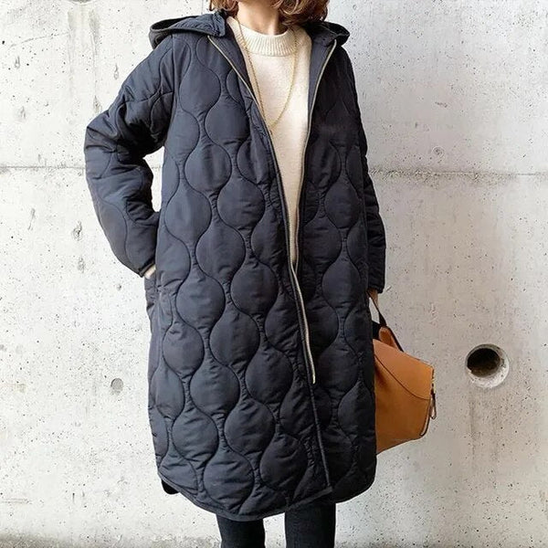 Rina | Abrigo Parka Largo Acolchado con Capucha