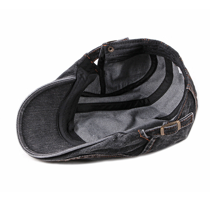 DenvaroCrest | Gorra plana de denim con costura contrastante