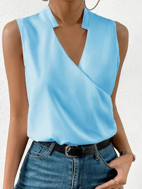 Quendresa | Blusa Sin Mangas Cruzada Cuello V