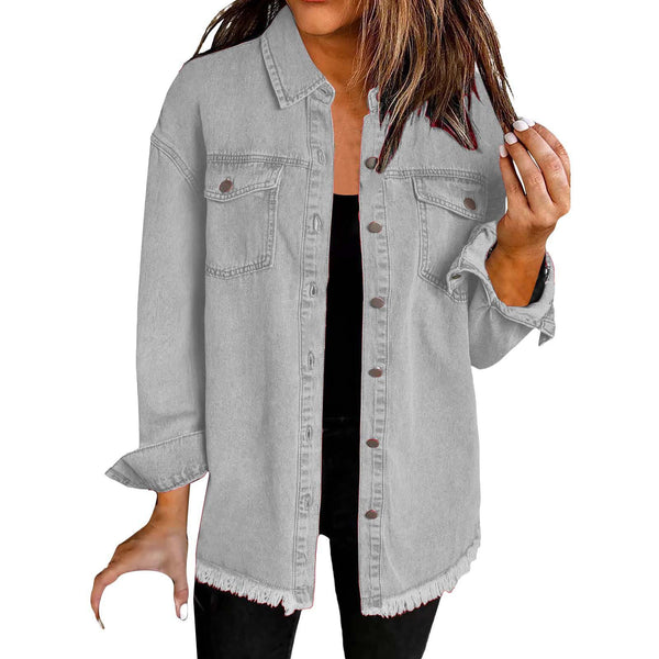 Kahlia | Chaqueta Con Flecos Y Botonadura Frontal Estilo Vaquero