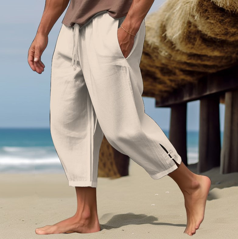 Erich | Pantalón Capri Hombre Lino Playa
