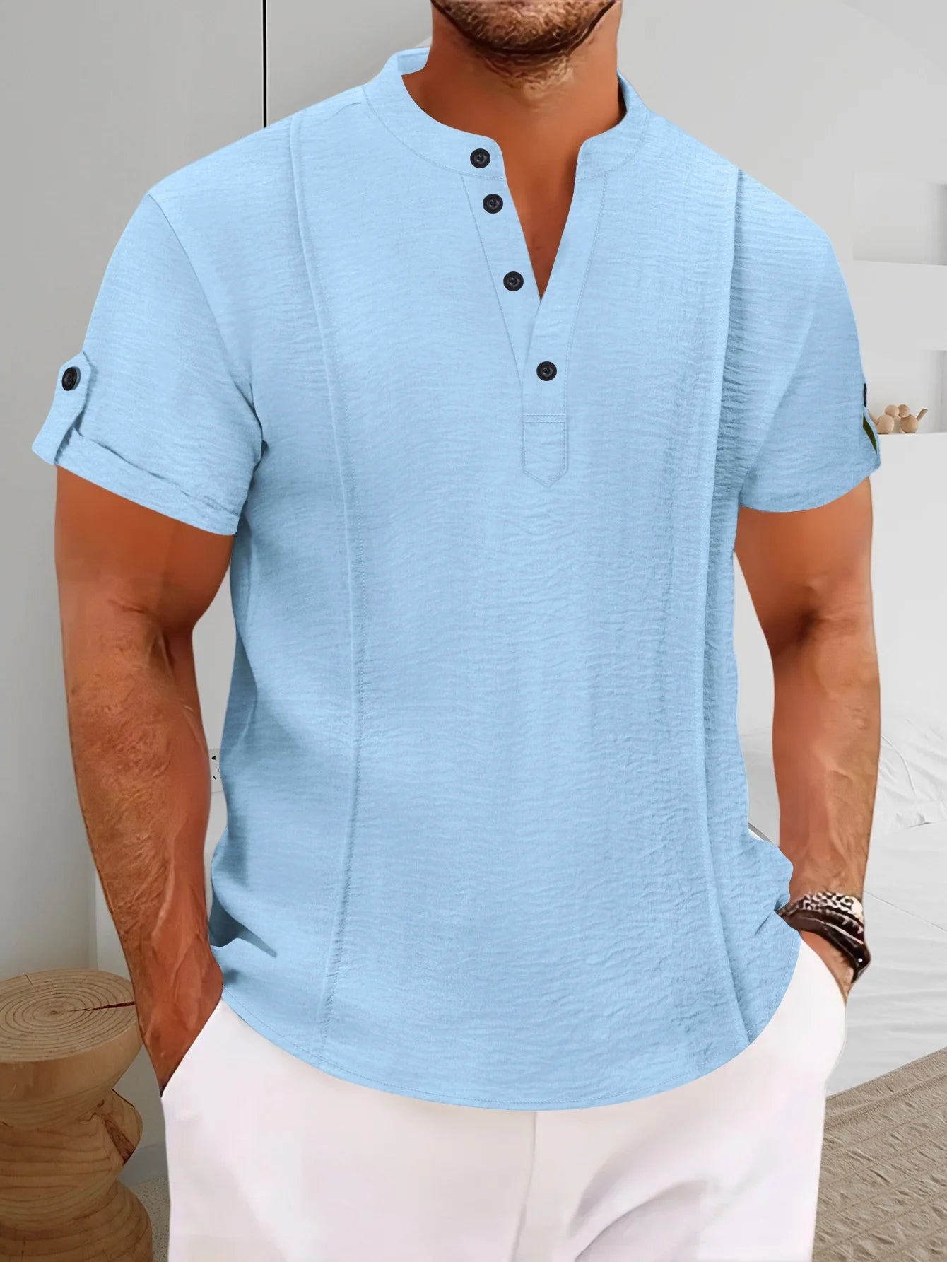 Joe | Camisa Texturizada De Manga Corta Con Botones