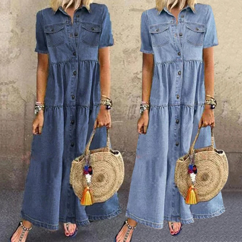 Gudelia | Vestido Camisero Largo Con Botones en La Parte Delantera