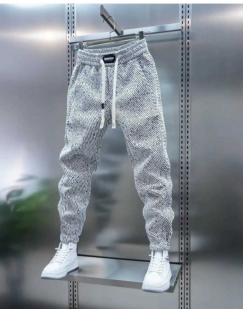 Wilberg - Pantalones Jogger con Cordón y Acabado Texturizado Con Puños Elásticos