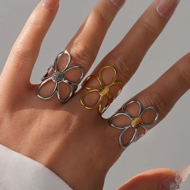 Meloni | Anillo Ajustable Flor Margarita Abierta