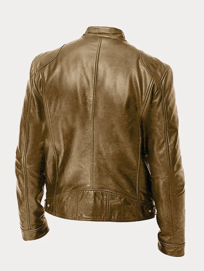 Zafeirios | Chaqueta de Efecto Cuero con Cremalleras