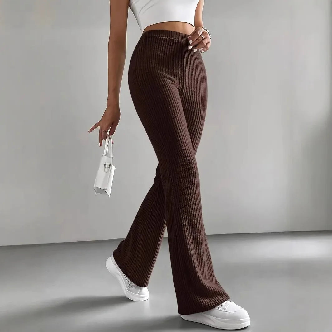 Kathrine | Pantalones De Punto Acampanados De Cintura Alta