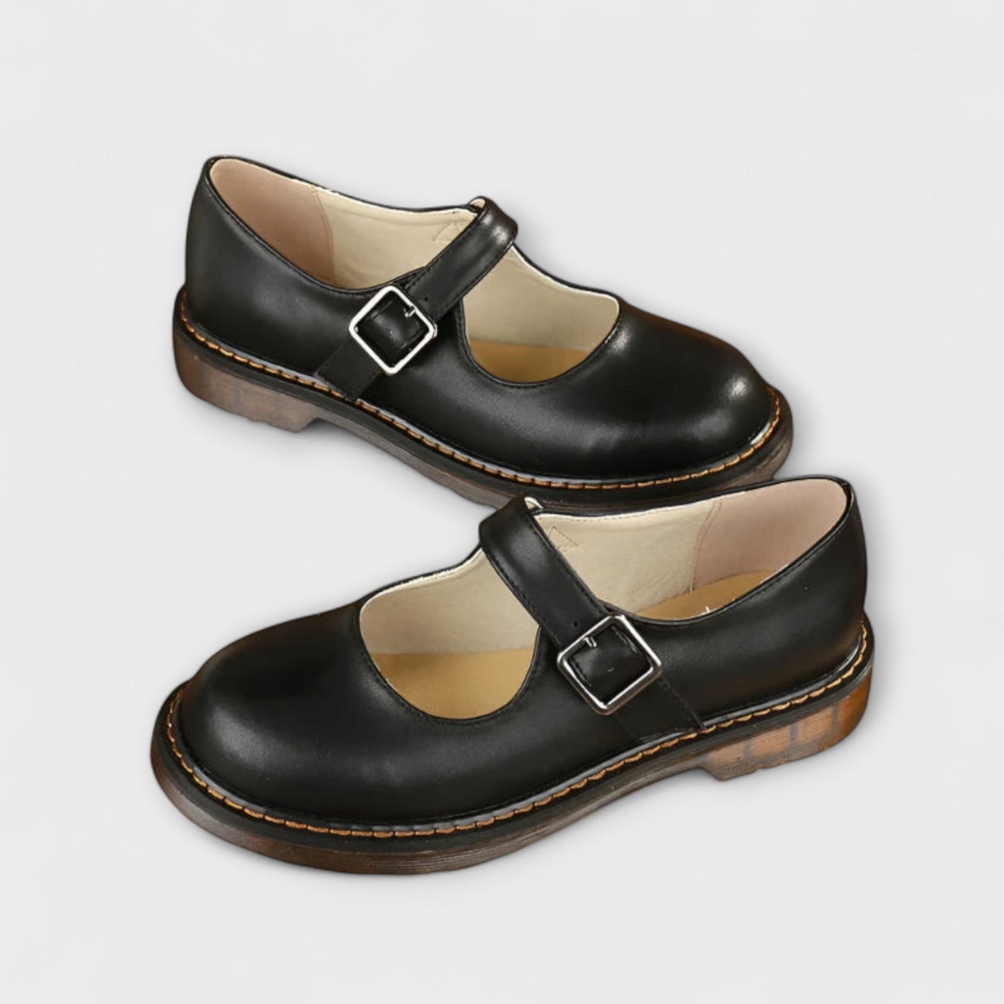 Yolanda | Zapatos Mary Jane Con Correa y Hebilla Negra