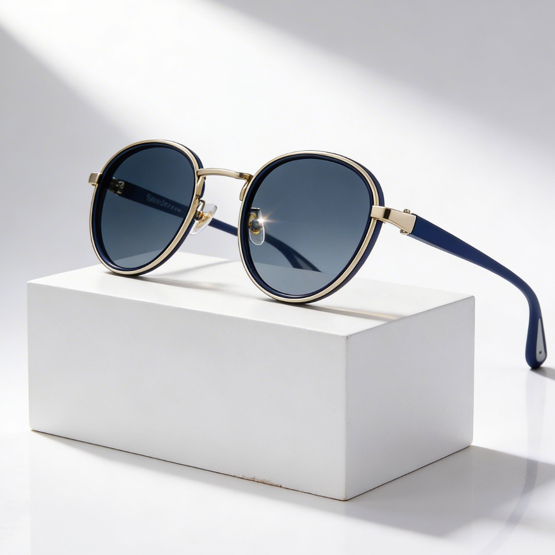NoirGlow | Gafas Retro Redondas con Marco Doble Metálico