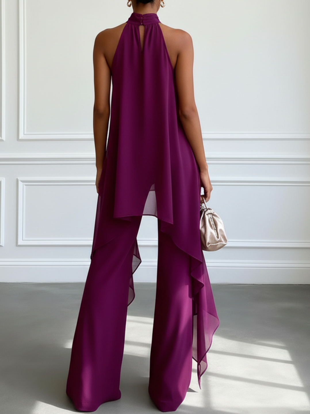 Victtoria - Elegante Top Halter Con Pantalones