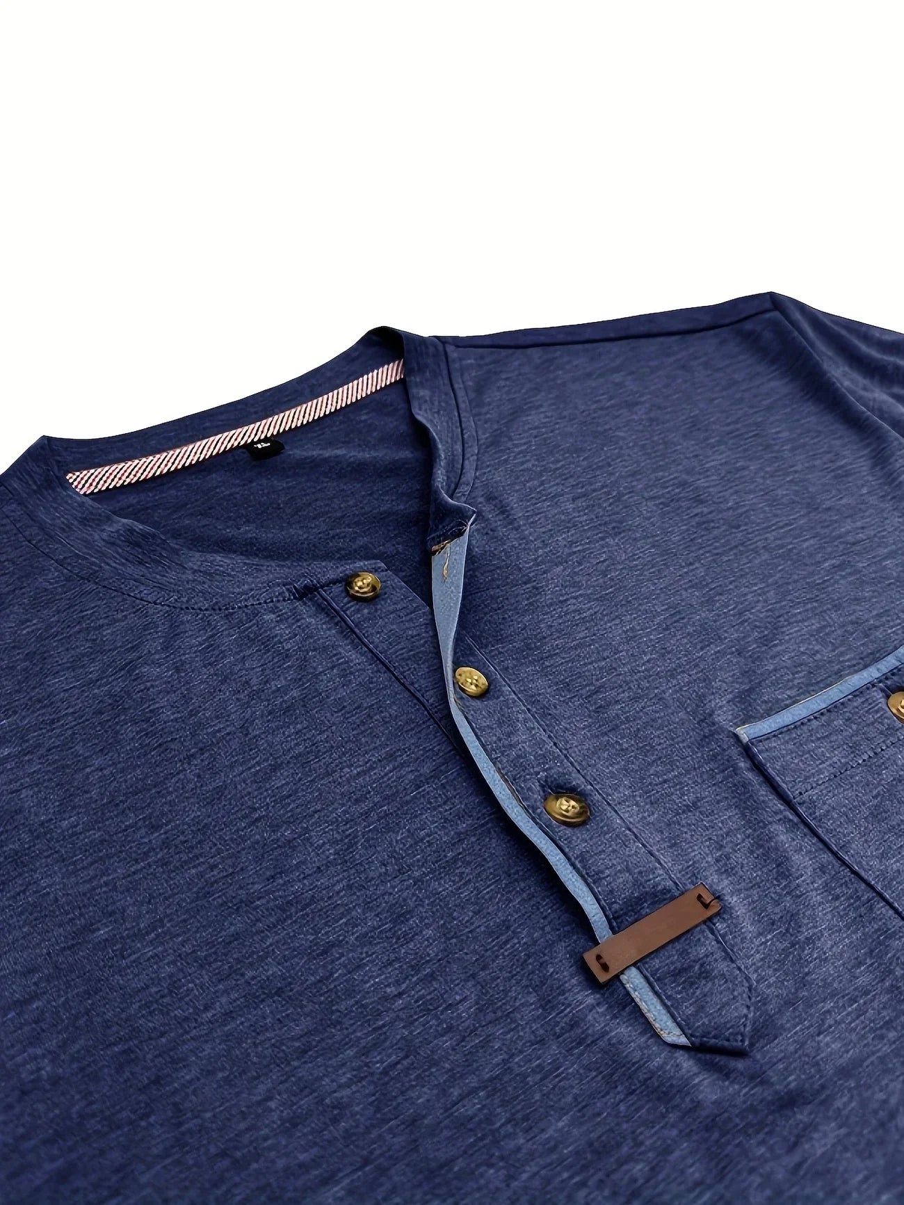 Saxon | Camiseta Henley de Manga Corta con Bolsillo